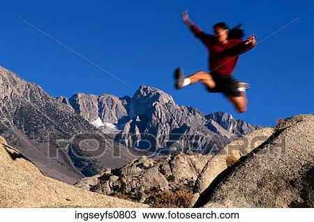 Jumping Off Rock and Sierra Nevada Mtns. CA View Large Photo Image Stock Image - Jumping Off Rock and Sierra Nevada Mtns. CA. Fotosearch