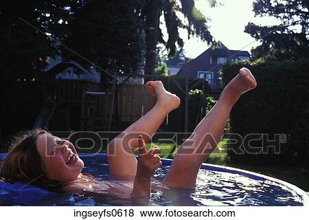 Laughing Little Girl in Pool View Large Photo Image Stock Photo - Laughing Little Girl in Pool. Fotosearch