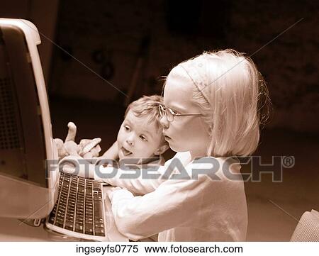 Little Kids and Computer View Large Photo Image Stock Photography - Little Kids and Computer. Fotosearch