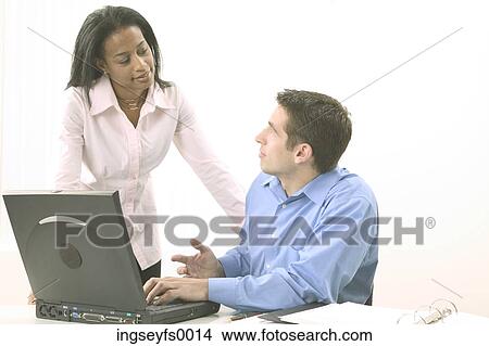 Man and Woman qith Laptop View Large Photo Image Picture - Man and Woman qith Laptop. Fotosearch