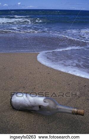 Message In A Bottle Resting On Beach View Large Photo Image Stock Image - Message In A Bottle Resting On Beach. Fotosearch