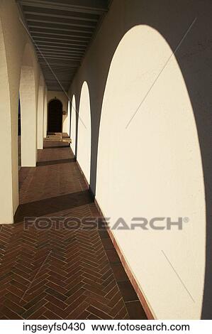 Outdoor Walkway in Adobe Building View Large Photo Image Stock Image - Outdoor Walkway in Adobe Building. Fotosearch