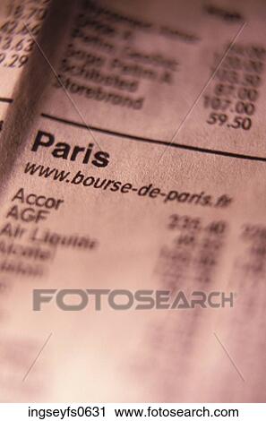Paris Stock Listings in Newspaper View Large Photo Image Stock Image - Paris Stock Listings in Newspaper. Fotosearch