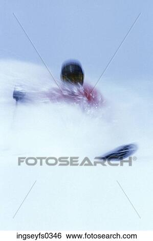 Person Skiing Through Powder View Large Photo Image Stock Photograph - Person Skiing Through Powder. Fotosearch