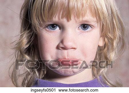 Stock Image - Pouting Little Girl. Fotosearch