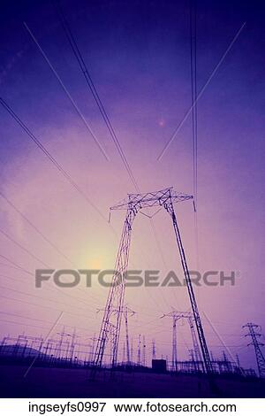 Power Plant Towers View Large Photo Image Stock Photo - Power Plant Towers. Fotosearch