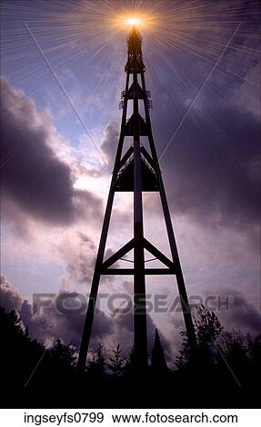 Radio Tower With Light on Top View Large Photo Image Stock Photo - Radio Tower With Light on Top. Fotosearch