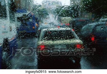 Rainy Day Traffic View Large Photo Image Stock Photography - Rainy Day Traffic. Fotosearch