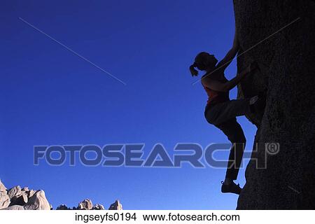 Picture - Rock Climber, Buttermilks, California. Fotosearch