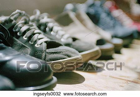 Row Of Shoes View Large Photo Image Stock Image - Row Of Shoes. Fotosearch