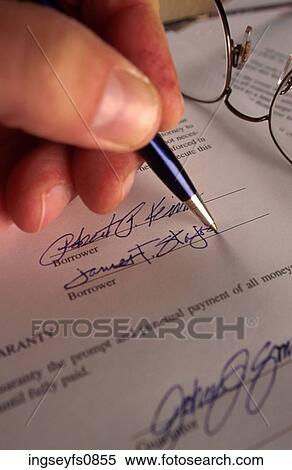 Signing A Document View Large Photo Image Stock Photography - Signing A Document. Fotosearch