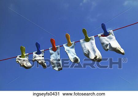 Socks Hanging on a Clothesline View Large Photo Image Stock Image - Socks Hanging on a Clothesline. Fotosearch