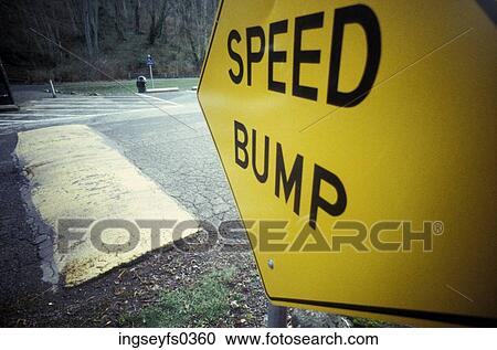 Stock Image - Speed Bump Sign. Fotosearch