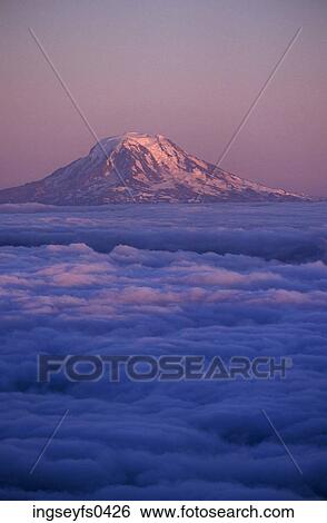 Stock Photograph - Sunset On Mount Adams. Fotosearch