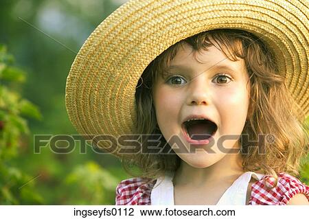 Stock Image - Surprised Country Girl. Fotosearch