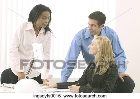 Three Way Business Meeting View Large Photo Image Stock Photograph - Three Way Business Meeting. Fotosearch