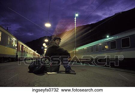 train station at dusk View Large Photo Image Stock Image - train station at dusk. Fotosearch