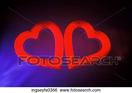 Stock Photograph - Two Bright Hearts. Fotosearch