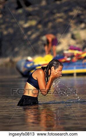 Woman washing in River View Large Photo Image Stock Image - Woman washing in River. Fotosearch