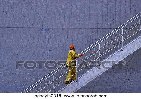 Worker Climbing Staircase View Large Photo Image Stock Photo - Worker Climbing Staircase. Fotosearch