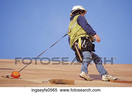 Worker Walking on Roof View Large Photo Image Stock Photography - Worker Walking on Roof. Fotosearch