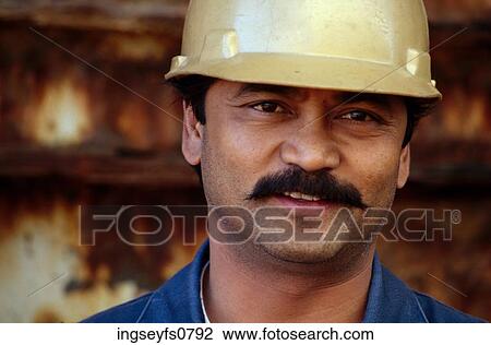 Worker Wearing Hardhat View Large Photo Image Stock Image - Worker Wearing Hardhat. Fotosearch