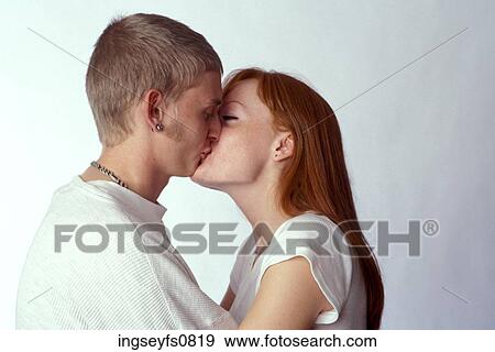 Young Couple Kissing View Large Photo Image Stock Photo - Young Couple Kissing. Fotosearch