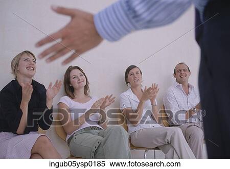 Group of Business executives clapping at a presentation View Large Photo Image Stock Photography - Group of Business executives clapping at a presentation. Fotosearch