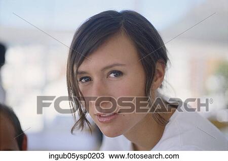 Stock Image - Portrait of a young woman. Fotosearch