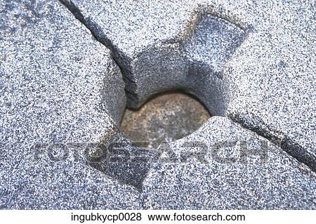 Close-up of a hole cut out in a rock surface View Large Photo Image Stock Photo - Close-up of a hole cut out in a rock surface. Fotosearch