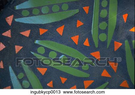 Stock Image - Close-up of a mosaic pattern on a wall. Fotosearch