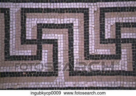 Stock Photo - Close-up of a mosaic pattern on a wall. Fotosearch