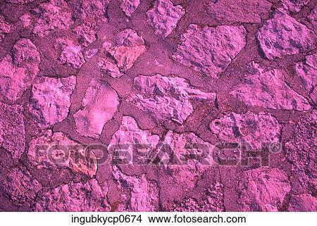 Picture - Close-up of a painted stone wall. Fotosearch