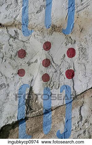 Close-up of a pattern painted on a wall View Large Photo Image Picture - Close-up of a pattern painted on a wall. Fotosearch
