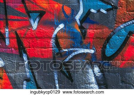 Close-up of graffiti on a brick wall View Large Photo Image Stock Photo - Close-up of graffiti on a brick wall. Fotosearch