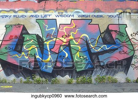 Close-up of graffiti on a wall View Large Photo Image Stock Image - Close-up of graffiti on a wall. Fotosearch