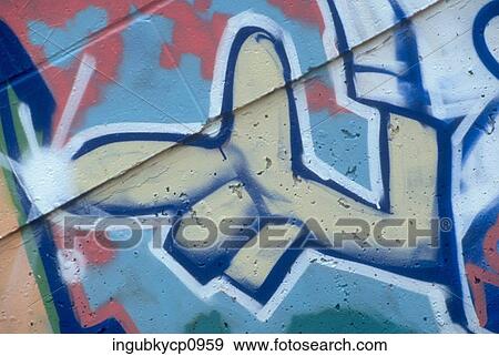 Close-up of graffiti on a wall View Large Photo Image Stock Photo - Close-up of graffiti on a wall. Fotosearch