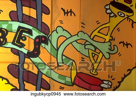 Close-up of graffiti on a wall View Large Photo Image Stock Photography - Close-up of graffiti on a wall. Fotosearch