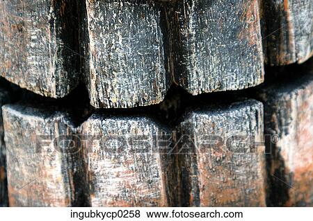 Close-up of weathered wooden logs View Large Photo Image Stock Photo - Close-up of weathered wooden logs. Fotosearch
