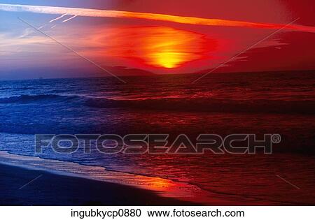 Panoramic view of the sea at dusk View Large Photo Image Stock Image - Panoramic view of the sea at dusk. Fotosearch