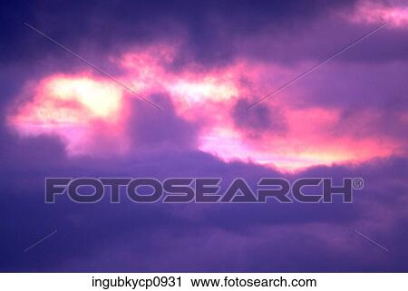 Stock Image - Panoramic view of the sky at dusk. Fotosearch