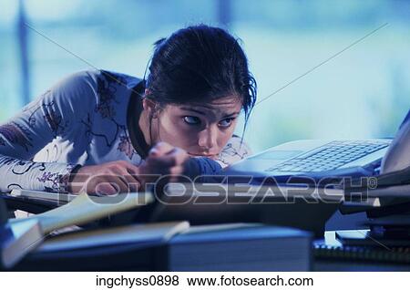 Stock Photo - black, table, indoors, cloth, teenager, teenage, Caucasian. Fotosearch