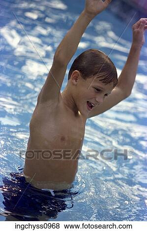 Brown, swim, happiness, swimming pool, bare chest, trunks, activity View Large Photo Image Stock Photo - Brown, swim, happiness, swimming pool, bare chest, trunks, activity. Fotosearch