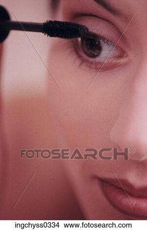 eye, American, part, applying, apply, eyelash, Young Adult View Large Photo Image Picture - eye, American, part, applying, apply, eyelash, Young Adult. Fotosearch