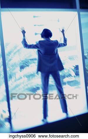 glass, woman, activity, short hair, through, rear View Large Photo Image Stock Photograph - glass, woman, activity, short hair, through, rear. Fotosearch