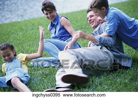 Stock Photography - grass, group, children, pants, play, overalls. Fotosearch
