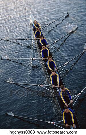Stock Image - group, men, Caucasian, sport, years, length, coordination. Fotosearch