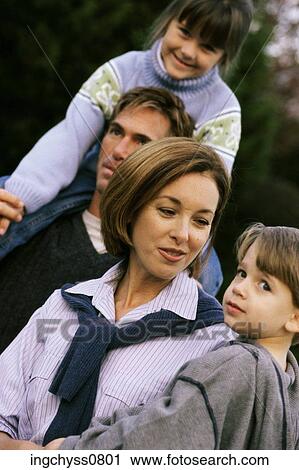 Stock Image - group, men, children, away, boys. Fotosearch