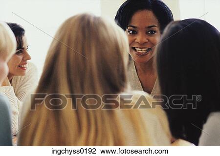 group, women, front, shoulders, rear, focus, indoors View Large Photo Image Stock Image - group, women, front, shoulders, rear, focus, indoors. Fotosearch