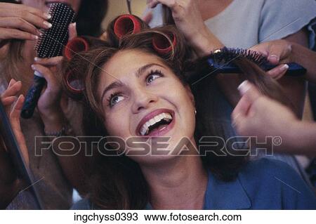 group, women, indoors, grooming, laugh, Caucasian View Large Photo Image Stock Image - group, women, indoors, grooming, laugh, Caucasian. Fotosearch